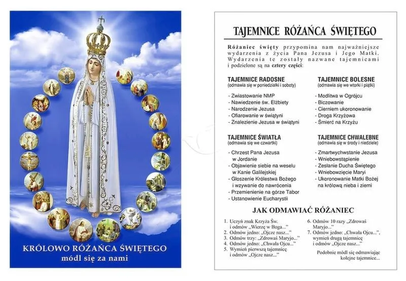 Kiedy odmawiać tajemnice różańca świętego? dni tygodnia i kolejność