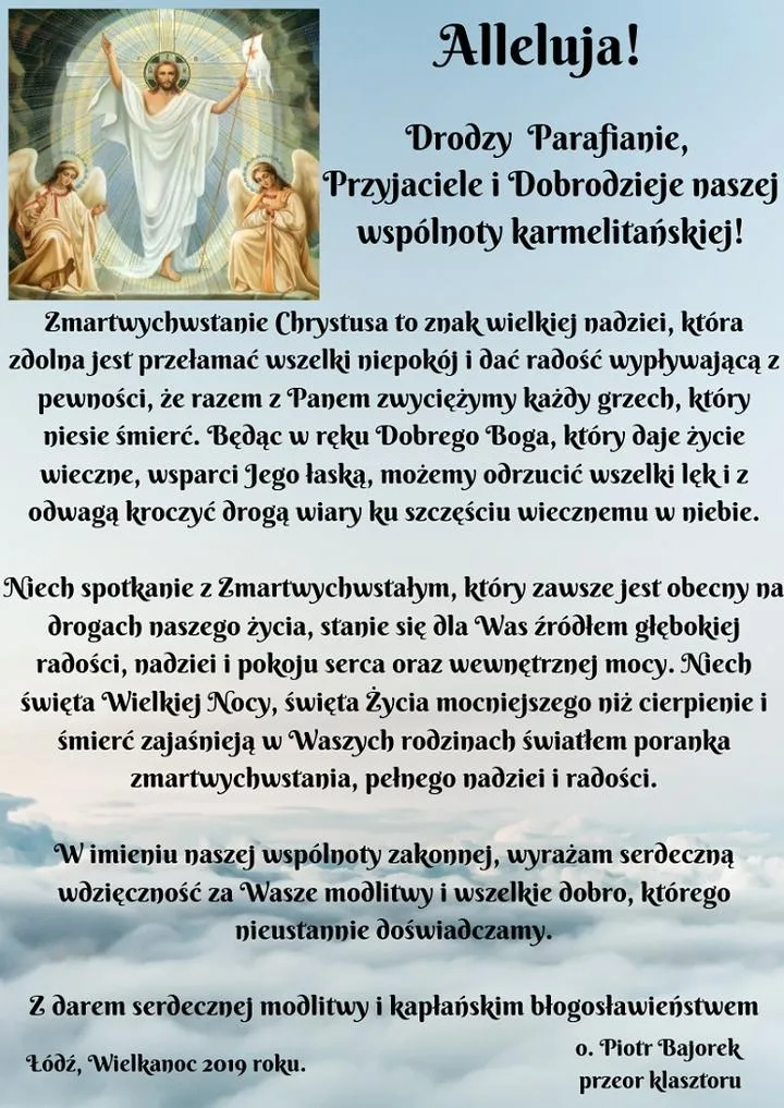 Modlitwa przed śniadaniem wielkanocnym