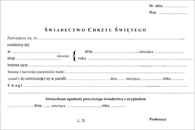 Świadectwo chrztu