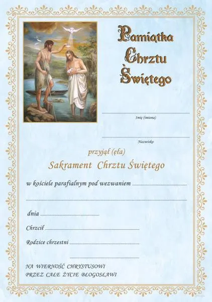 Uzyskanie aktu chrztu