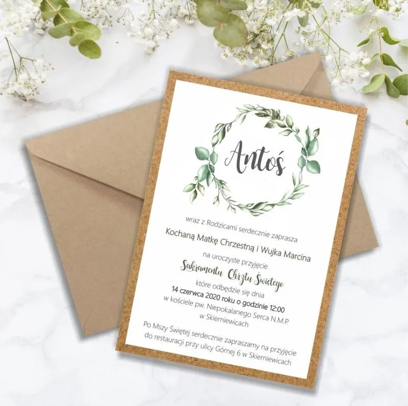 Zaproszenie dla chrzestnej